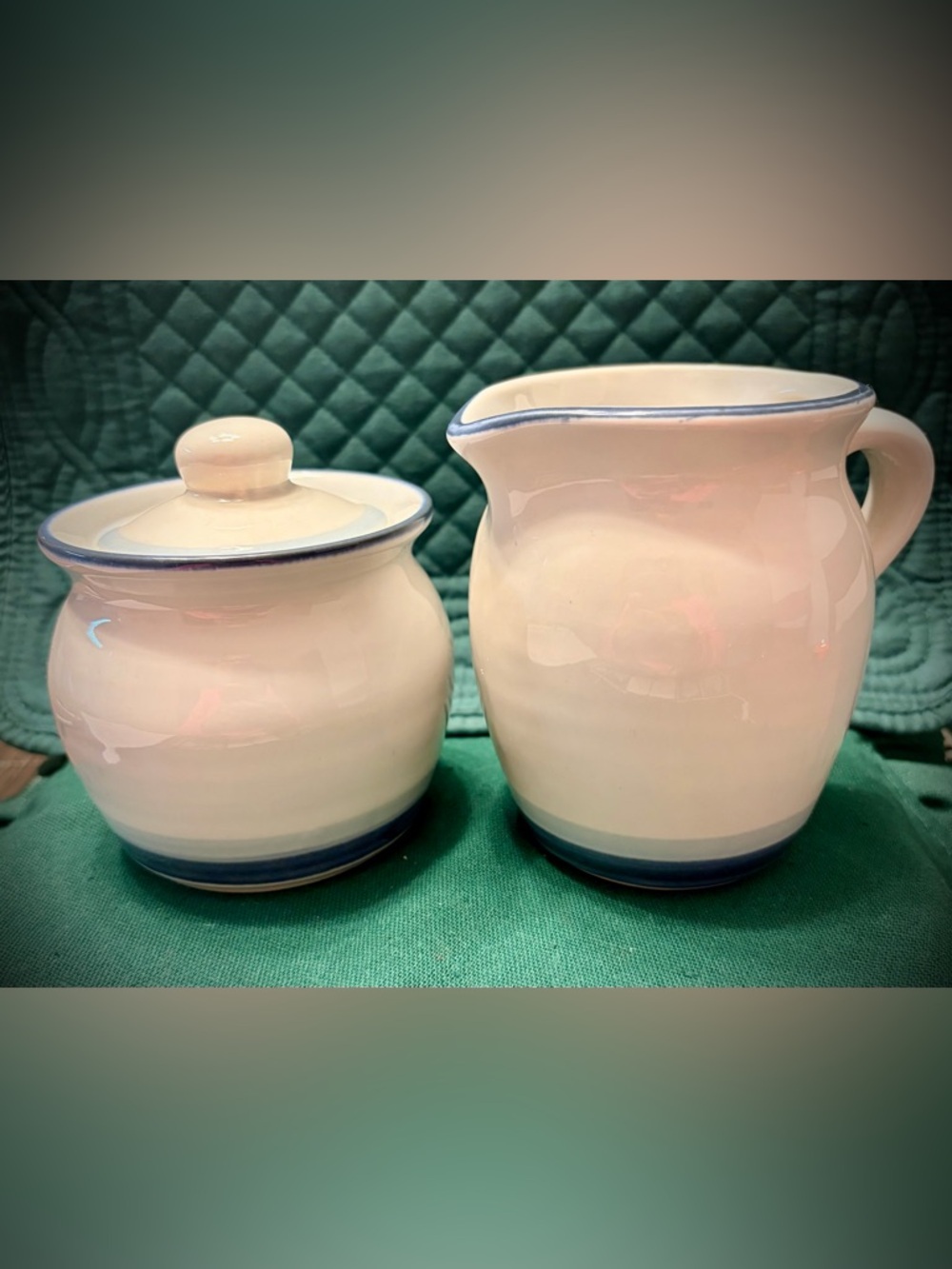 Vintage Pfaltzgraff Creamer and Sugar Bowl with Lid